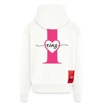 Ziffer Eins 1 mit Herz - Zip Hoodie - made by SPREAD - OFF WHITE - Hinten