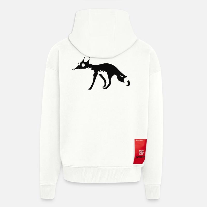 Black Fox n ° 4 - Veste à capuche bio épaisse oversize fabriqué en UE - OFF WHITE