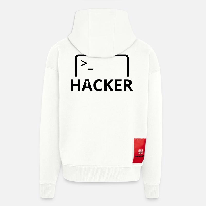 Hacker computer scientist computer programmer - Zip Hoodie - made by SPREAD - OFF WHITE