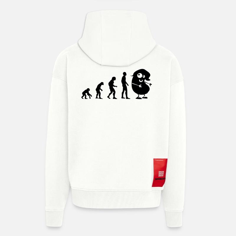 Evolution - die Bohne - Zip Hoodie - made by SPREAD - OFF WHITE