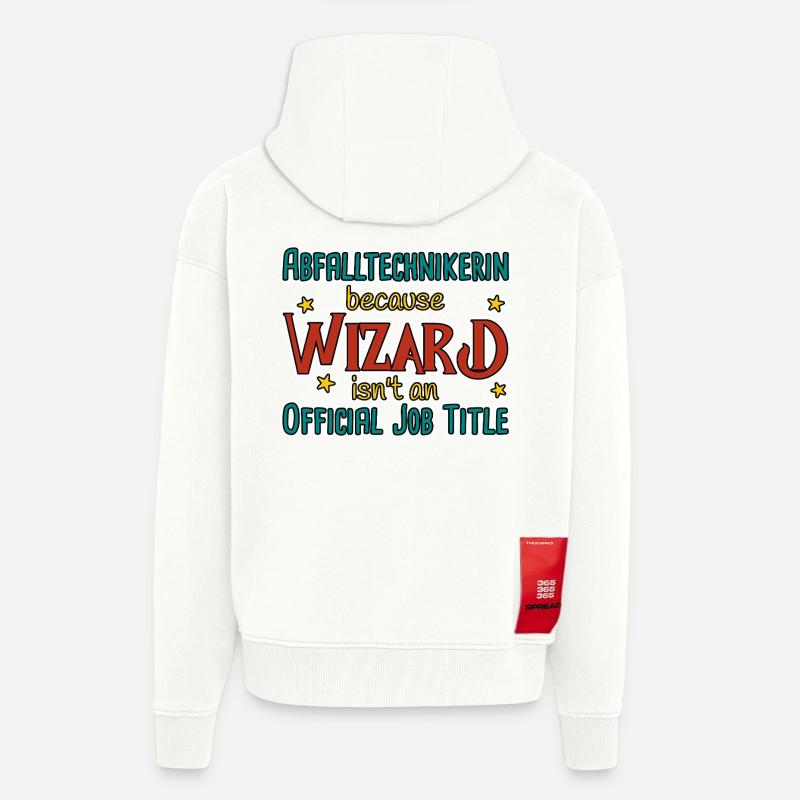 Assistant Technicien des déchets - Veste à capuche bio épaisse oversize fabriqué en UE - OFF WHITE