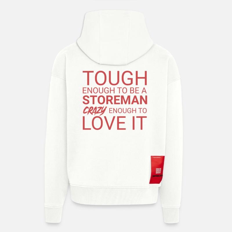 Storeman Fou - Veste à capuche bio épaisse oversize fabriqué en UE - OFF WHITE