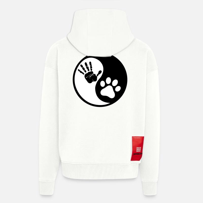 Hunde und Menschen - Zip Hoodie - made by SPREAD - OFF WHITE