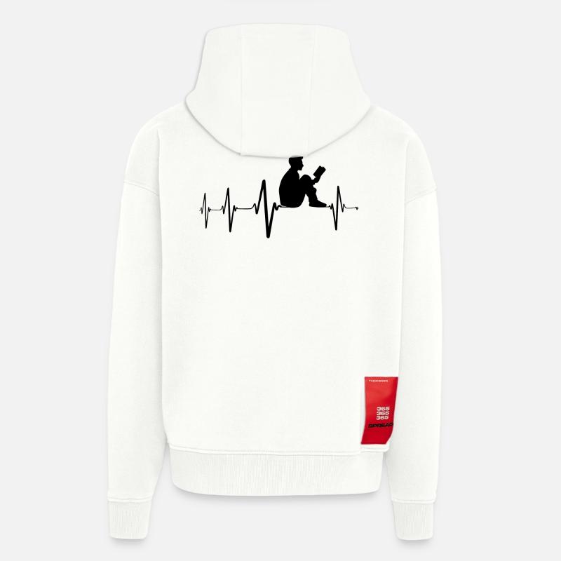 Lesen, Reading, Romane Geschenke - Zip Hoodie - made by SPREAD - OFF WHITE
