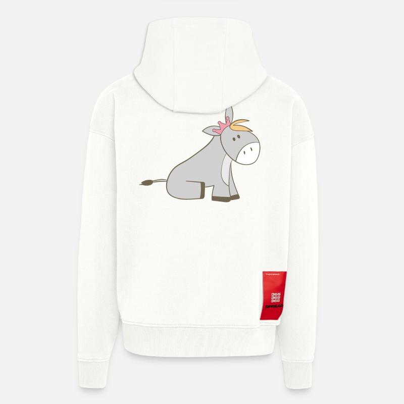 baudet - Veste à capuche bio épaisse oversize fabriqué en UE - OFF WHITE