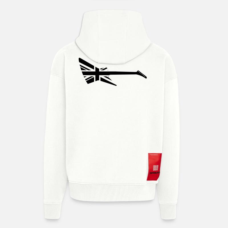 guitar union jack - Zip Hoodie - made by SPREAD - OFF WHITE