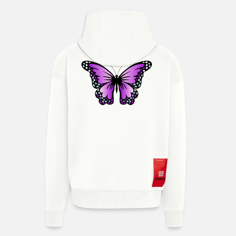 papillon - Veste à capuche bio épaisse oversize fabriqué en UE - OFF WHITE