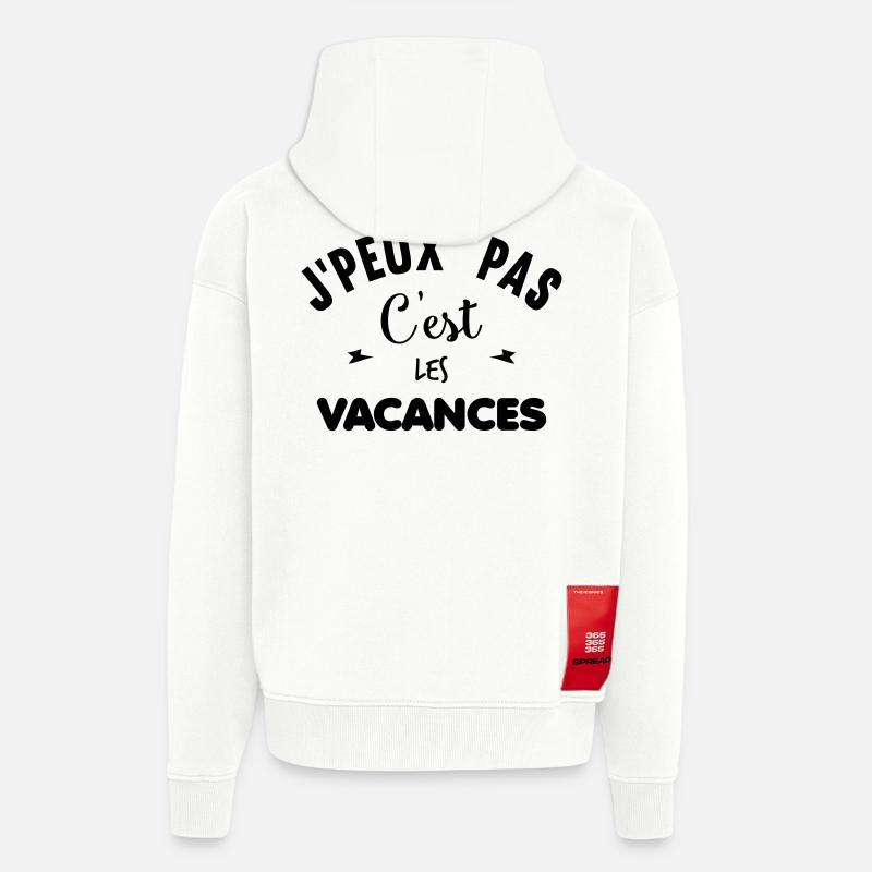 C'EST LES VACANCES - Veste à capuche bio épaisse oversize fabriqué en UE - OFF WHITE