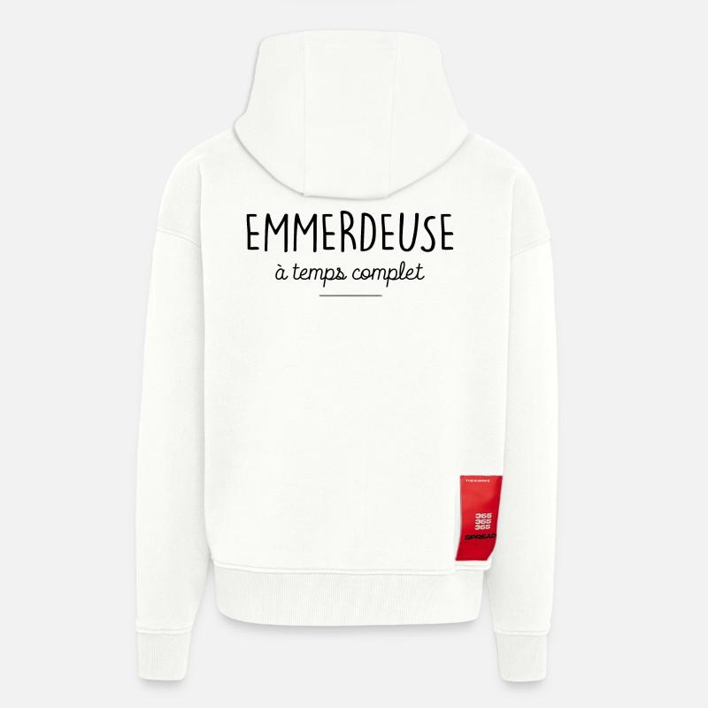 emmerdeuse a temps complet - Veste à capuche bio épaisse oversize fabriqué en UE - OFF WHITE