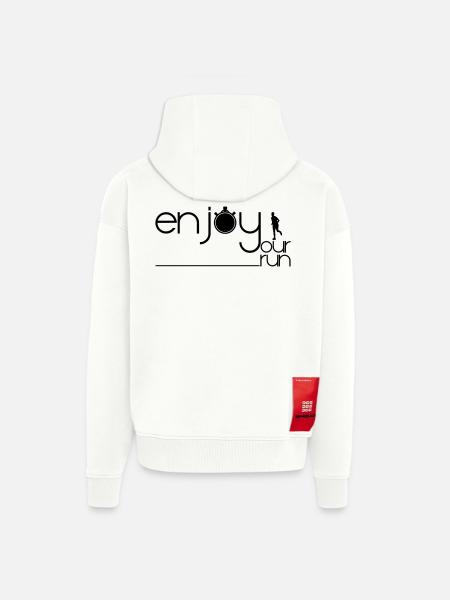 ENJOY YOUR RUN - Zip Hoodie - made by SPREAD - OFF WHITE