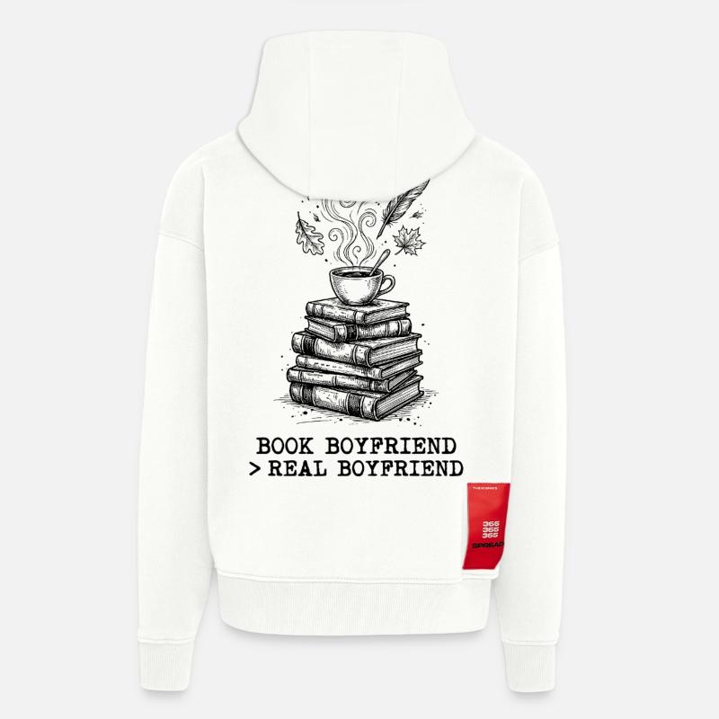 "Buchheld > Echter Freund" ! - Zip Hoodie - made by SPREAD - OFF WHITE