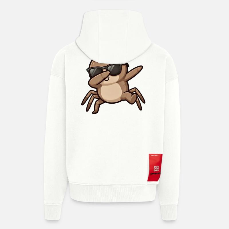 Araignée à escarper - Veste à capuche bio épaisse oversize fabriqué en UE - OFF WHITE