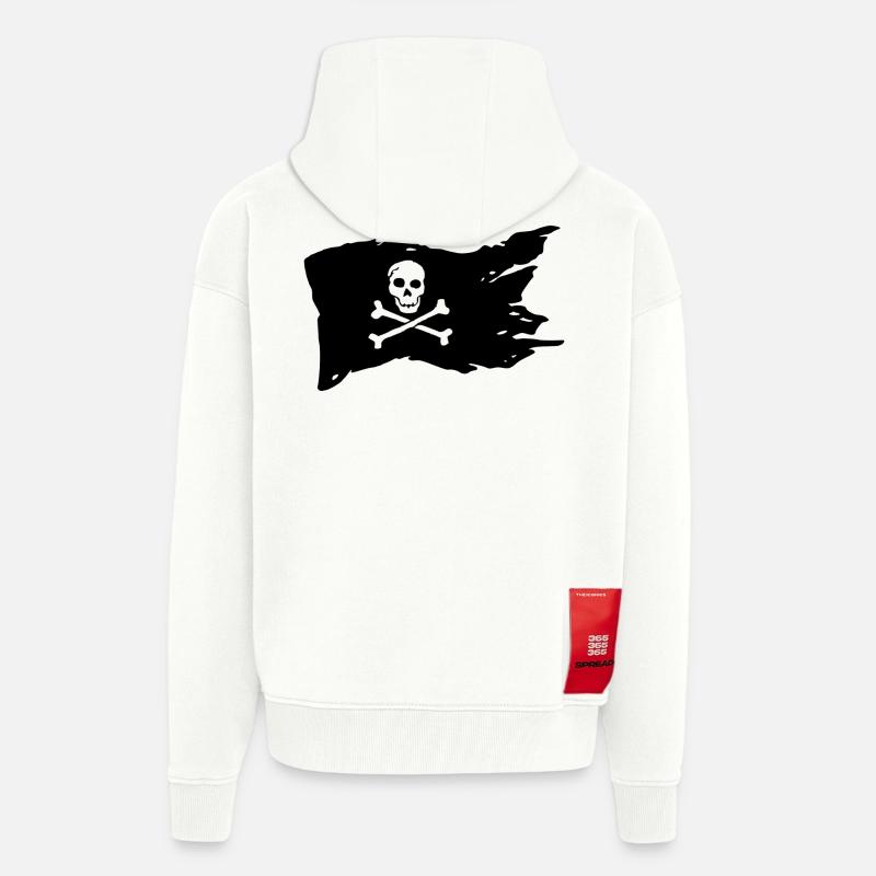 pavillon noir - Veste à capuche bio épaisse oversize fabriqué en UE - OFF WHITE