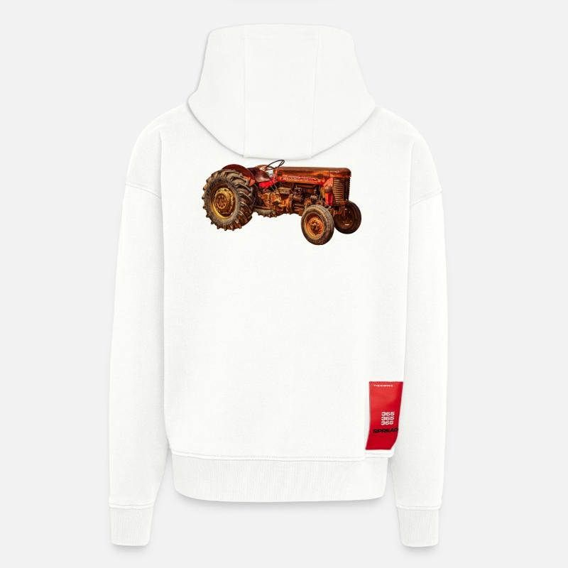 roter Traktor Oldtimer - Zip Hoodie - made by SPREAD - OFF WHITE