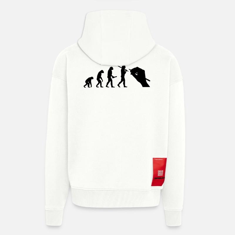 Evolution development progress human artist - Zip Hoodie - made by SPREAD - OFF WHITE