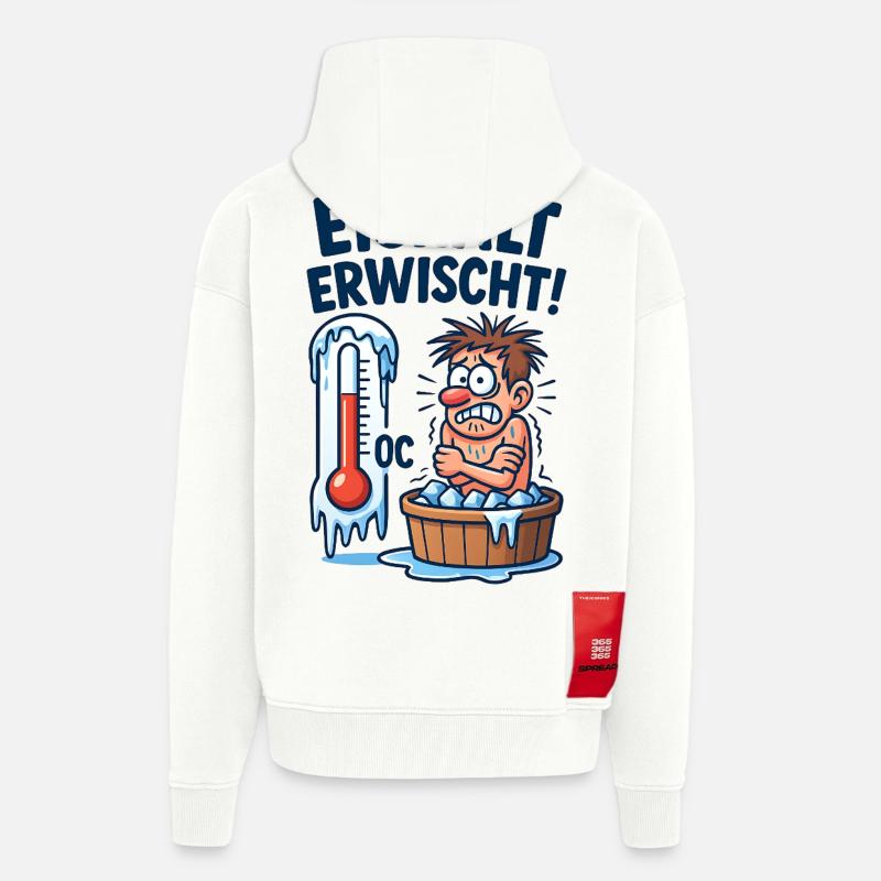 Eiskalt Erwischt Eisbaden  - Zip Hoodie - made by SPREAD - OFF WHITE