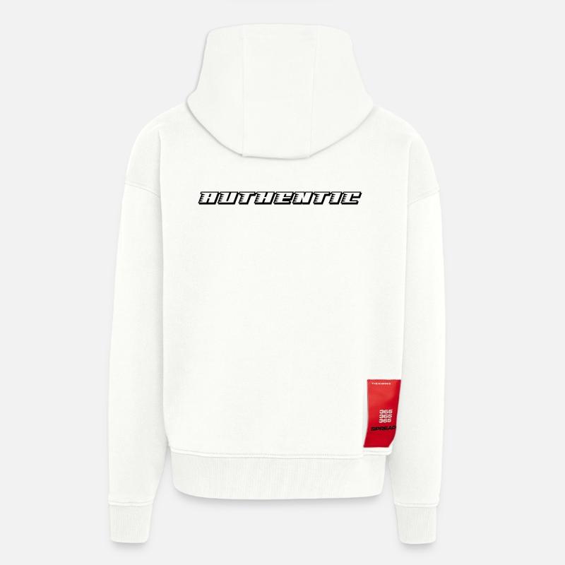 Quotees UF - Authentique - Veste à capuche bio épaisse oversize fabriqué en UE - OFF WHITE