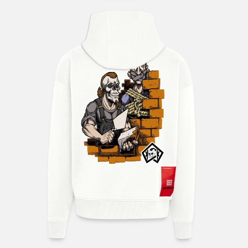 Bricklayer, master mason, craftsman, construction technician - Zip Hoodie - made by SPREAD - OFF WHITE