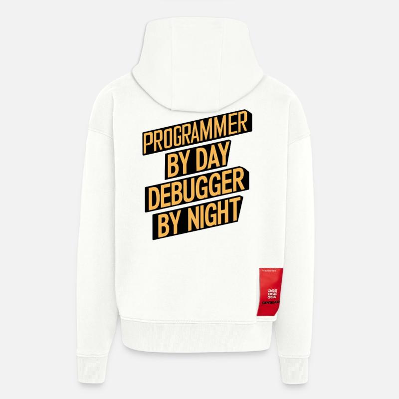 Programmer by Day, Debugger by Night - Zip Hoodie - made by SPREAD - OFF WHITE