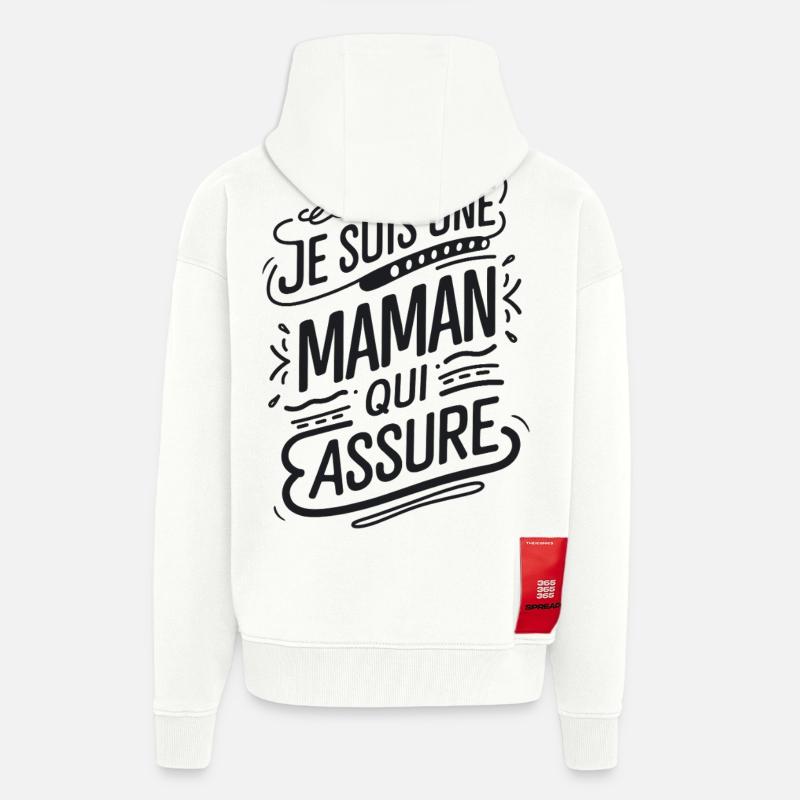 Ich bin eine Mutter, die versichert - Zip Hoodie - made by SPREAD - OFF WHITE