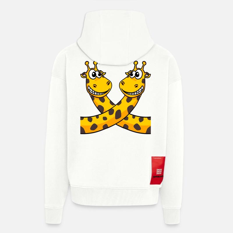 Girafes girafe - Veste à capuche bio épaisse oversize fabriqué en UE - OFF WHITE