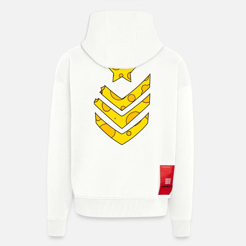 Médaille de l’armée du fromage - Veste à capuche bio épaisse oversize fabriqué en UE - OFF WHITE