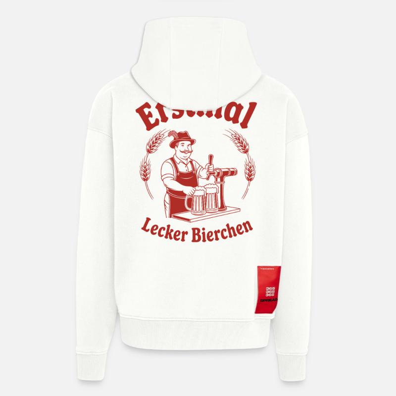 Erstmal lecker Bierchen - Zip Hoodie - made by SPREAD - OFF WHITE
