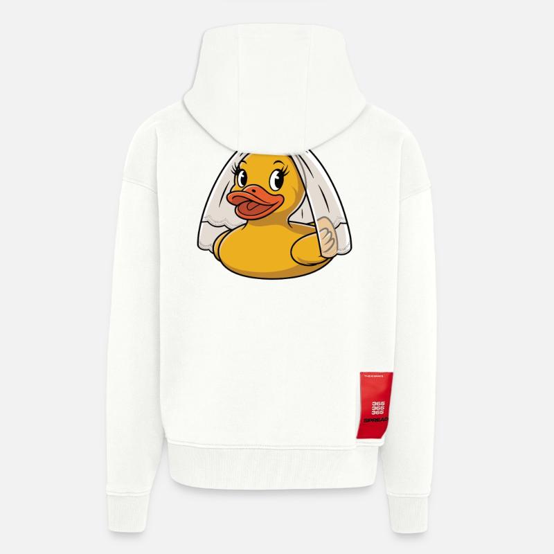 Rubber Duck Bride - Veste à capuche bio épaisse oversize fabriqué en UE - OFF WHITE