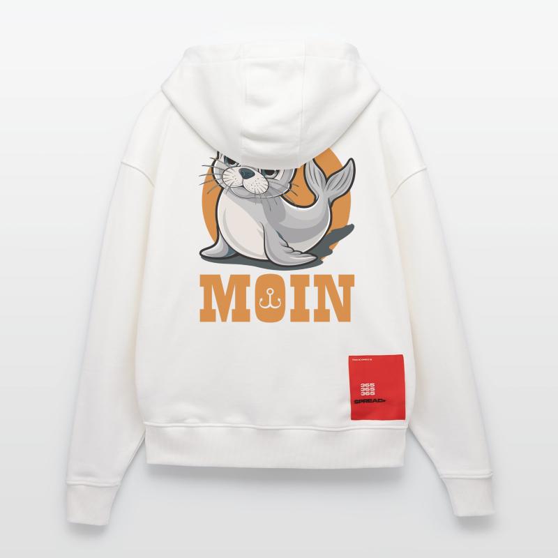 Junge Robbe mit „Moin“ Zip Hoodie - made by SPREAD