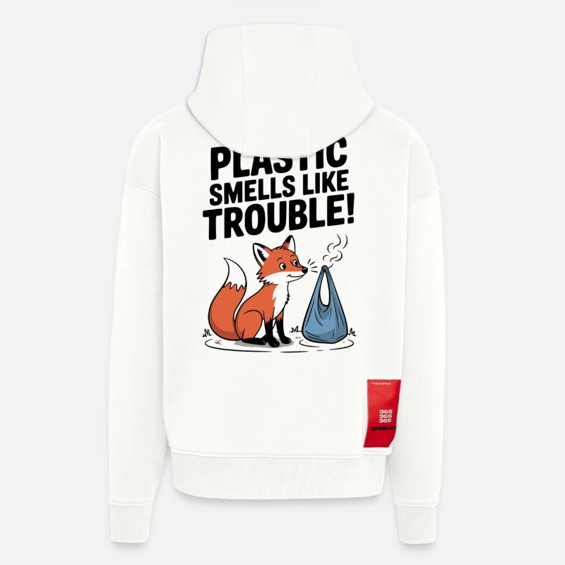 Plastik ist ein Problem - Zip Hoodie - made by SPREAD - OFF WHITE