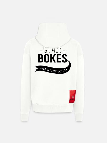 bokes glaze, All night long - Zip Hoodie - made by SPREAD - OFF WHITE