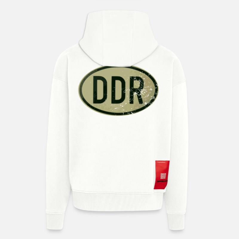 RDA - Rétro - Ostalgie - Veste à capuche bio épaisse oversize fabriqué en UE - OFF WHITE