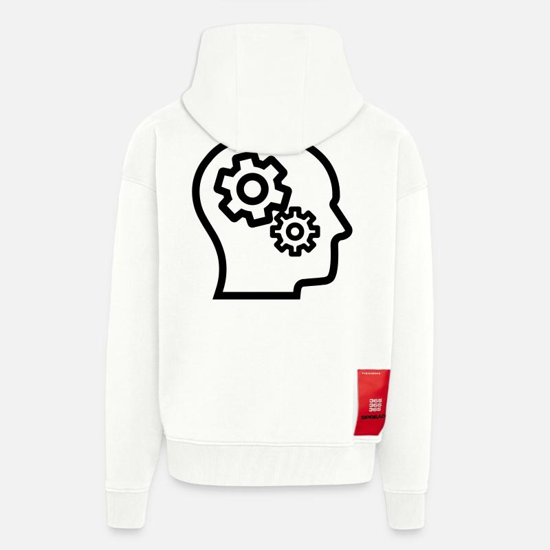 Brain, thinking, pondering, thinking - Zip Hoodie - made by SPREAD - OFF WHITE