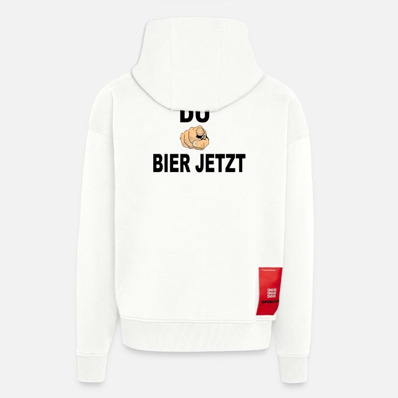 Bier jetzt - Zip Hoodie - made by SPREAD - OFF WHITE
