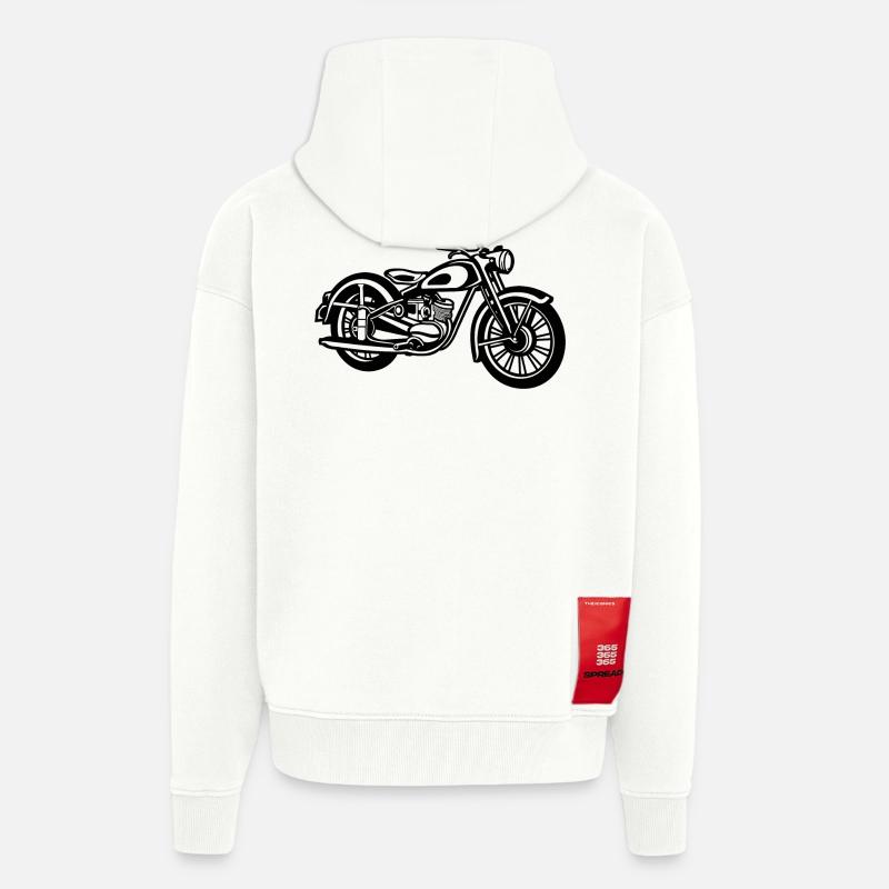 Moto / Classique moto 04_schwarz - Veste à capuche bio épaisse oversize fabriqué en UE - OFF WHITE