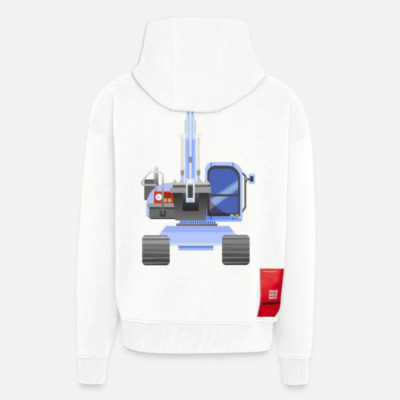 Blauer Bagger - Zip Hoodie - made by SPREAD - OFF WHITE