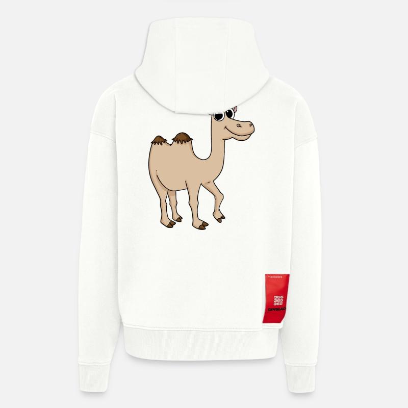 Chameau mignon - Veste à capuche bio épaisse oversize fabriqué en UE - OFF WHITE