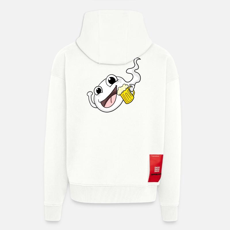 Sperma mit Bier - Zip Hoodie - made by SPREAD - OFF WHITE