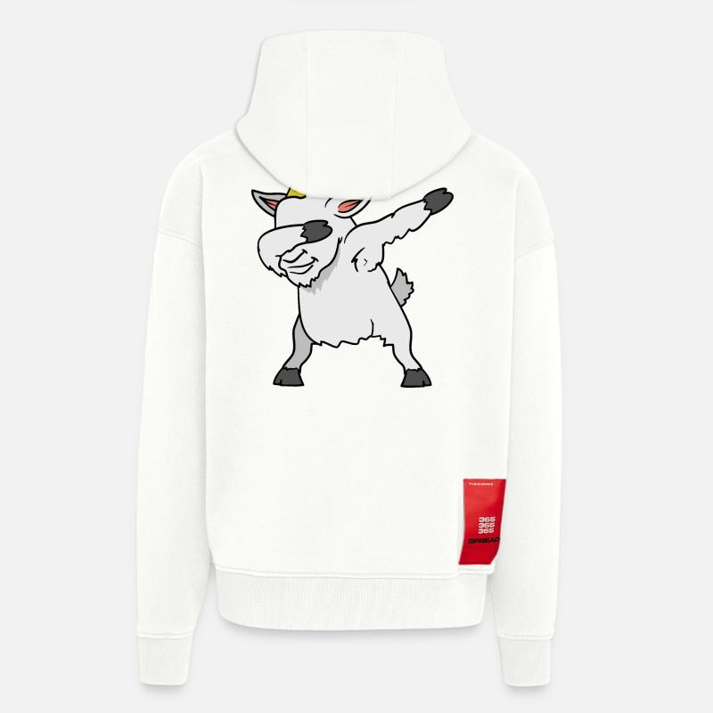Dabbing Dab Ziege Ziegenbock - Zip Hoodie - made by SPREAD - OFF WHITE