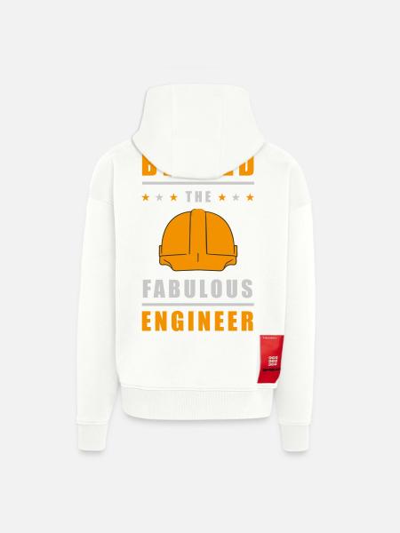 Fabulous Engineer Helmet - Zip Hoodie - made by SPREAD - OFF WHITE