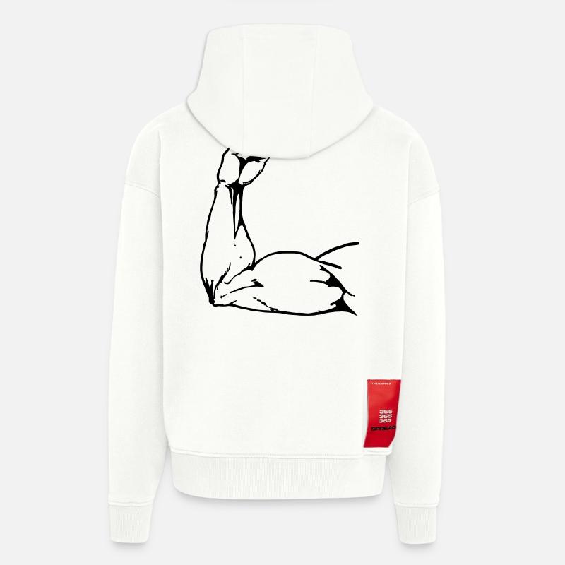 bras de puissance - Veste à capuche bio épaisse oversize fabriqué en UE - OFF WHITE