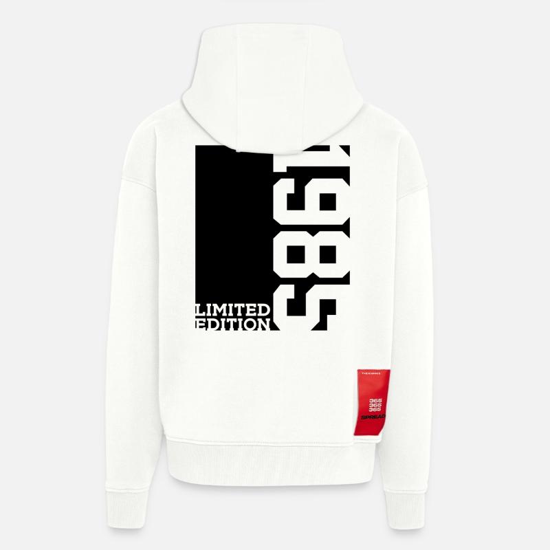 ÉDITION LIMITÉE 41E ANNIVERSAIRE 1985 - Veste à capuche bio épaisse oversize fabriqué en UE - OFF WHITE