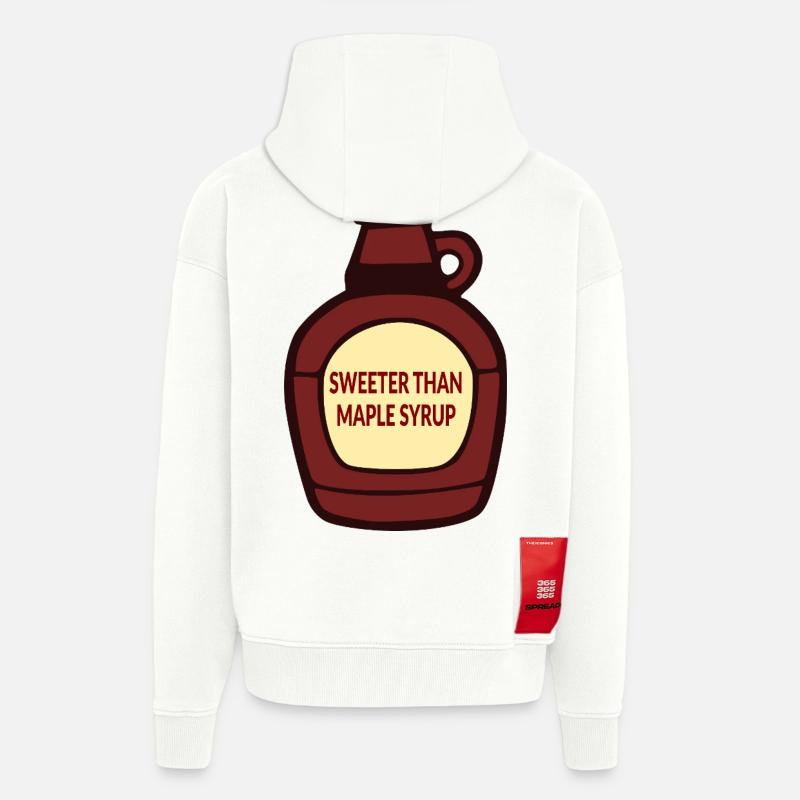 Complément sucré au sirop d’érable - Veste à capuche bio épaisse oversize fabriqué en UE - OFF WHITE