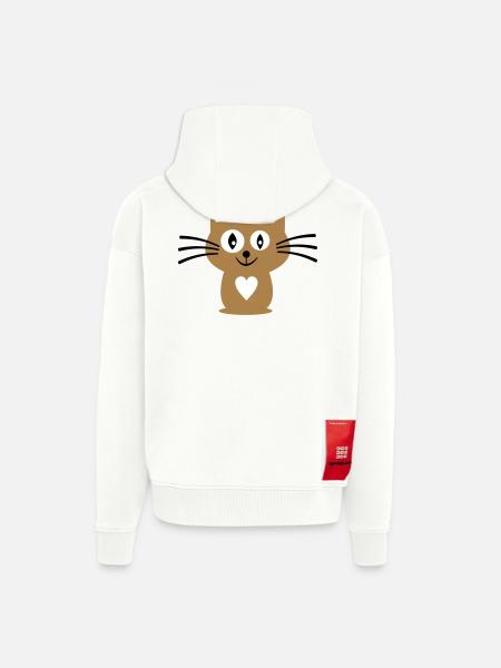 chat - Veste à capuche bio épaisse oversize fabriqué en UE - OFF WHITE