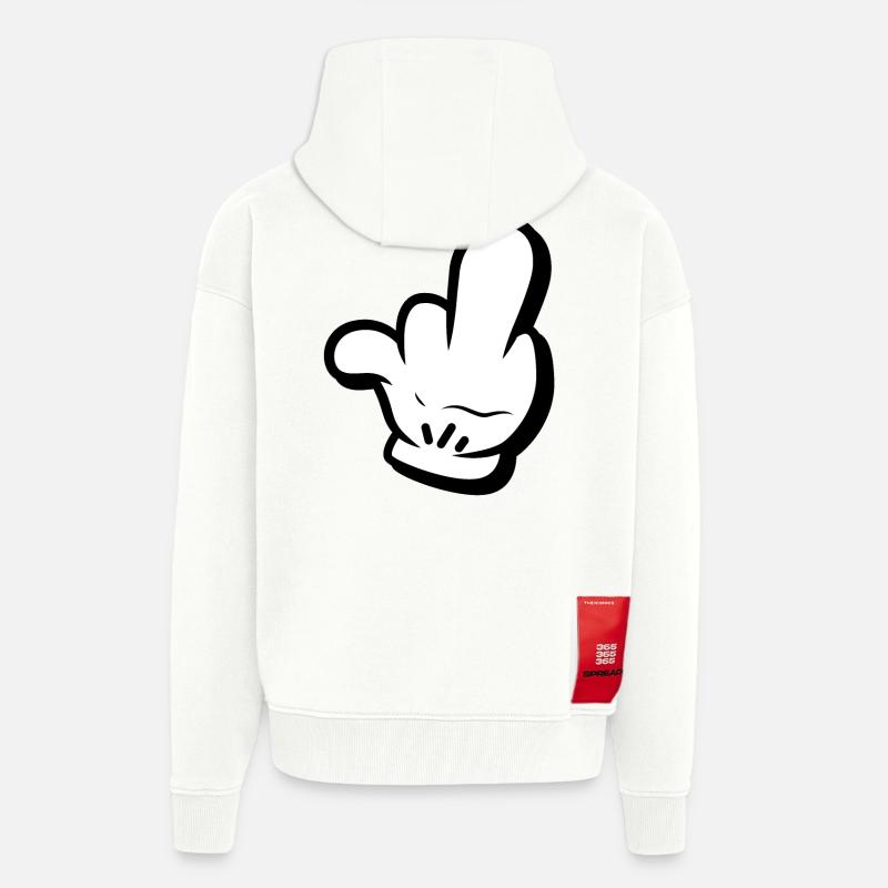 Mittelfinger Comic Style - Zip Hoodie - made by SPREAD - OFF WHITE