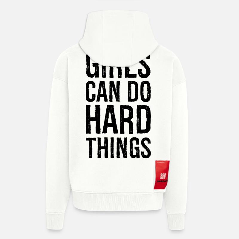 Mädchen können harte Dinge tun - Zip Hoodie - made by SPREAD - OFF WHITE