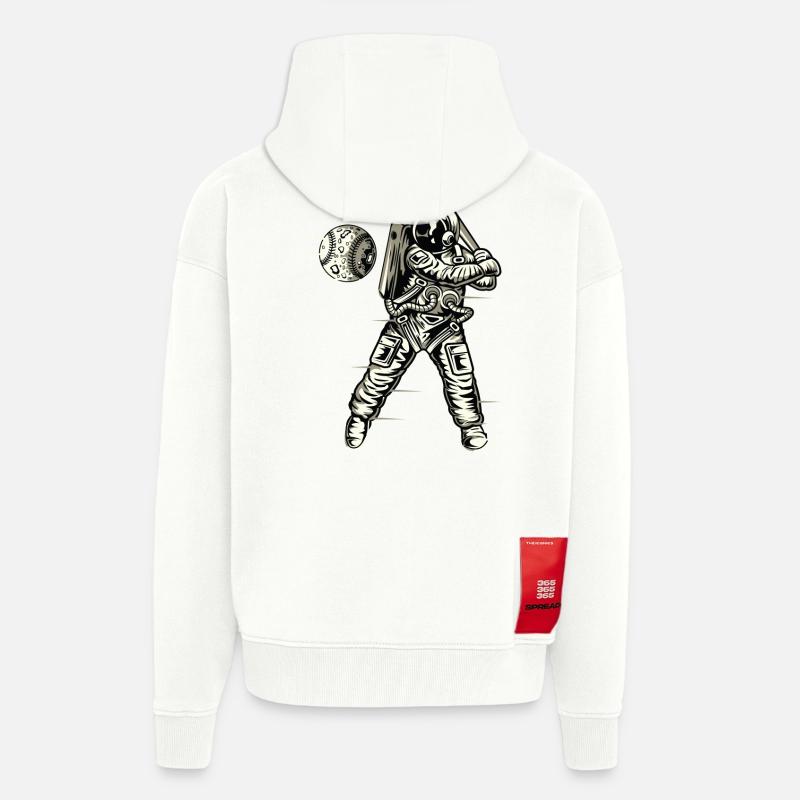 Space Baseball - Zip Hoodie - made by SPREAD - OFF WHITE
