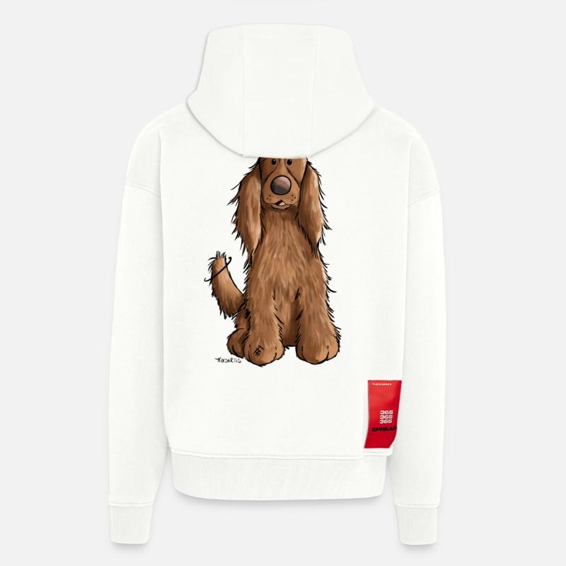 Cocker Spaniel mach Sitz - Zip Hoodie - made by SPREAD - OFF WHITE