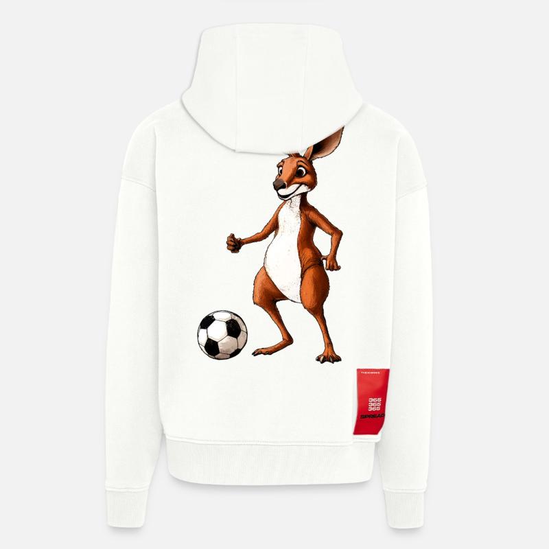 Fussball Känguru - Zip Hoodie - made by SPREAD - OFF WHITE