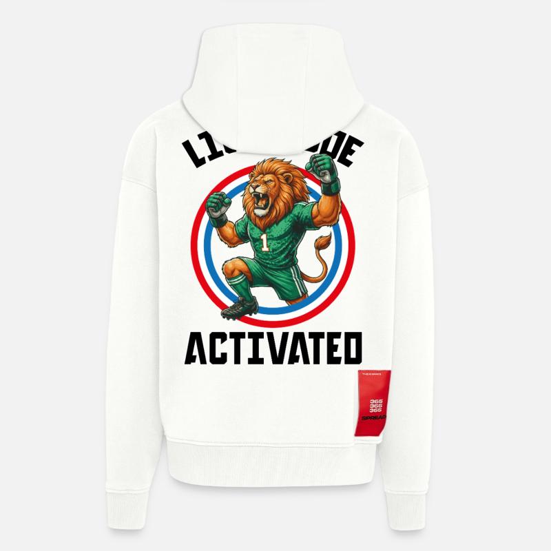 LionModeA - Veste à capuche bio épaisse oversize fabriqué en UE - OFF WHITE